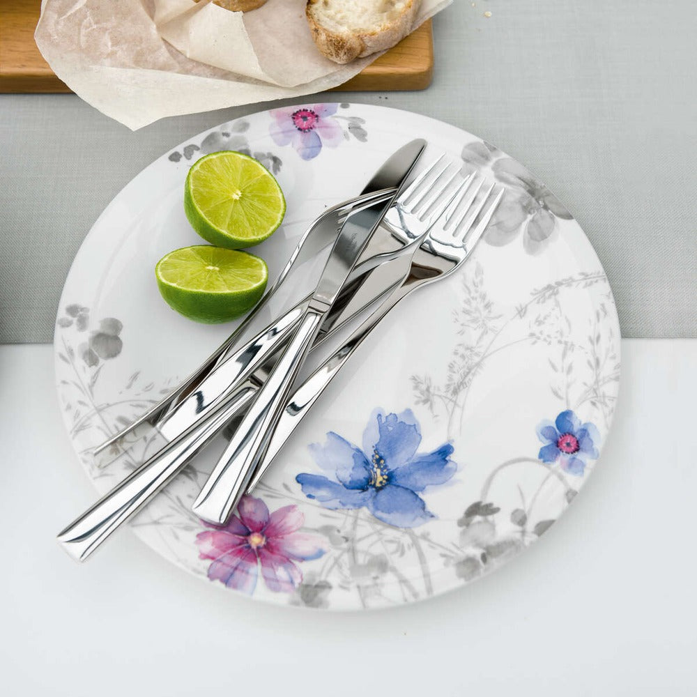 26.8 cm - Villeroy & Boch Mariefleur Gris Basic Piatto Piano In Porcellana Premium - Set 6 Pz