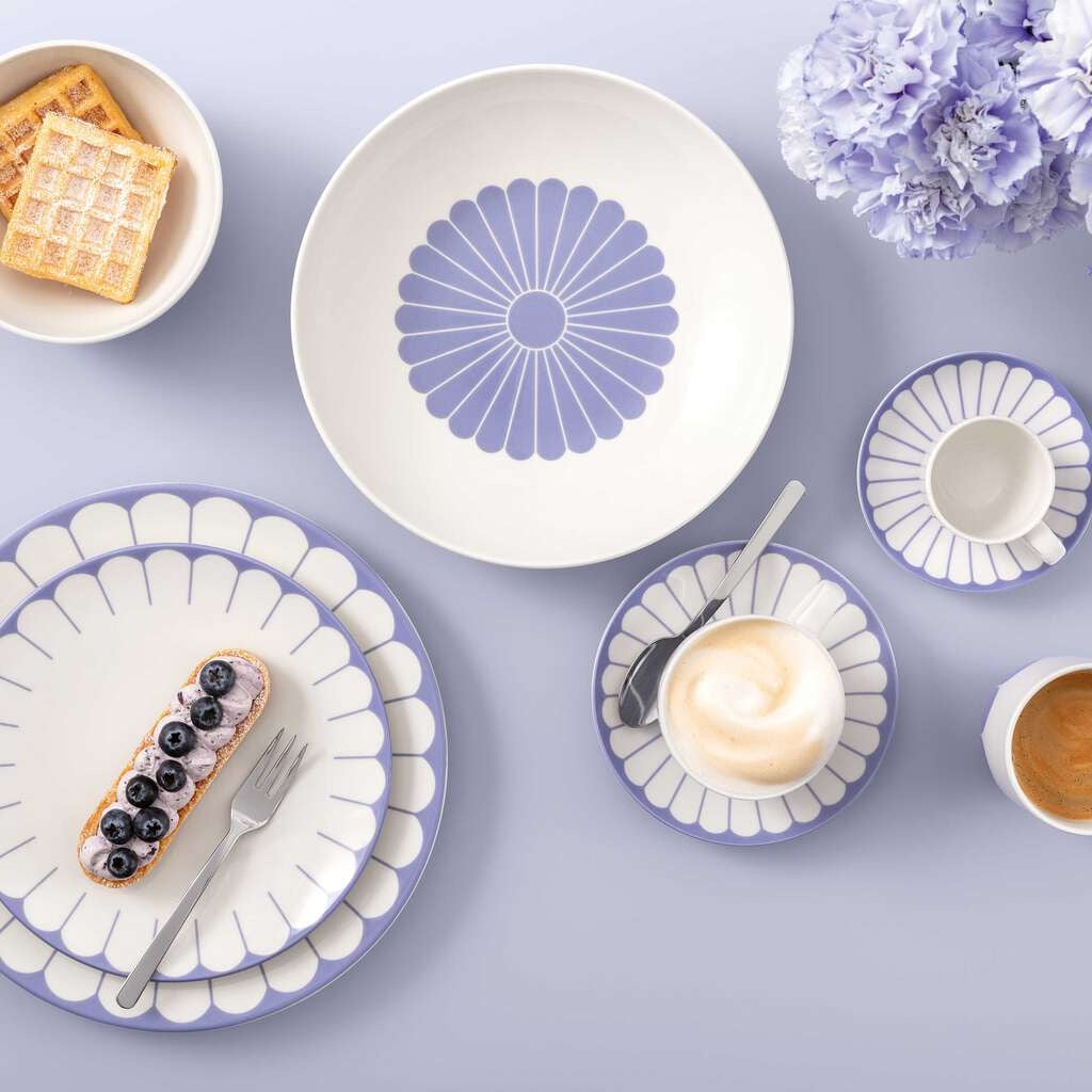 11.7 cm - Villeroy & Boch Fleur Piattino Tazzina Caffè In Porcellana Premium Set 6 Pz
