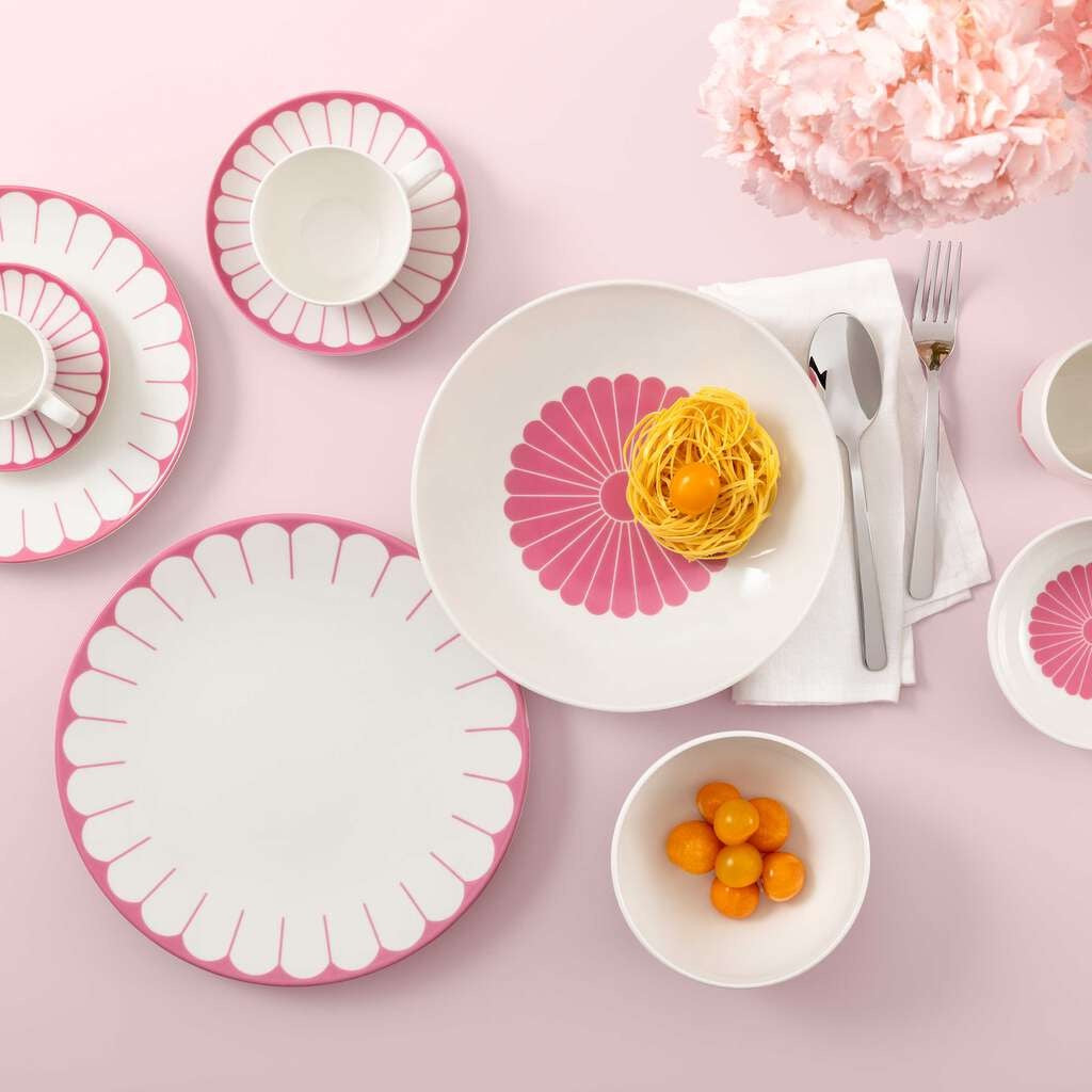 11.7 cm - Villeroy & Boch Fleur Piattino Tazzina Caffè In Porcellana Premium Set 6 Pz