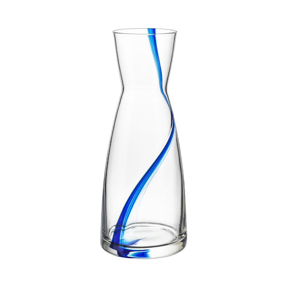 107.5 cl - Bormioli Rocco Stria Blu Caraffa Acqua In Vetro - Set 6 Pz
