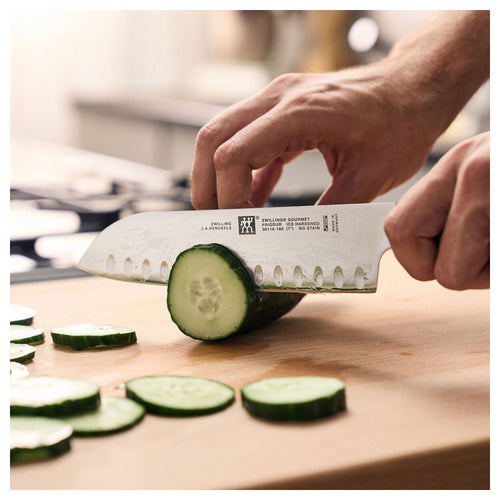 18 cm - Zwilling Gourmet Coltello Santoku Alveolato In Acciaio Inox