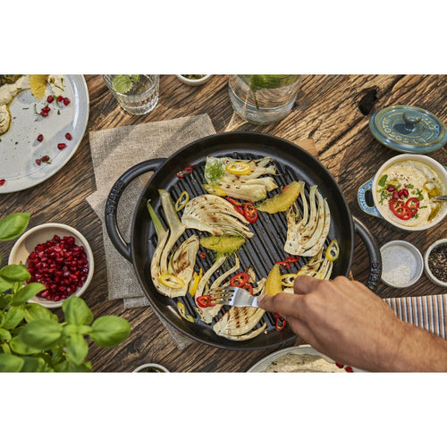 26 cm - Staub Grill Pans Bistecchiera Rotonda In Ghisa