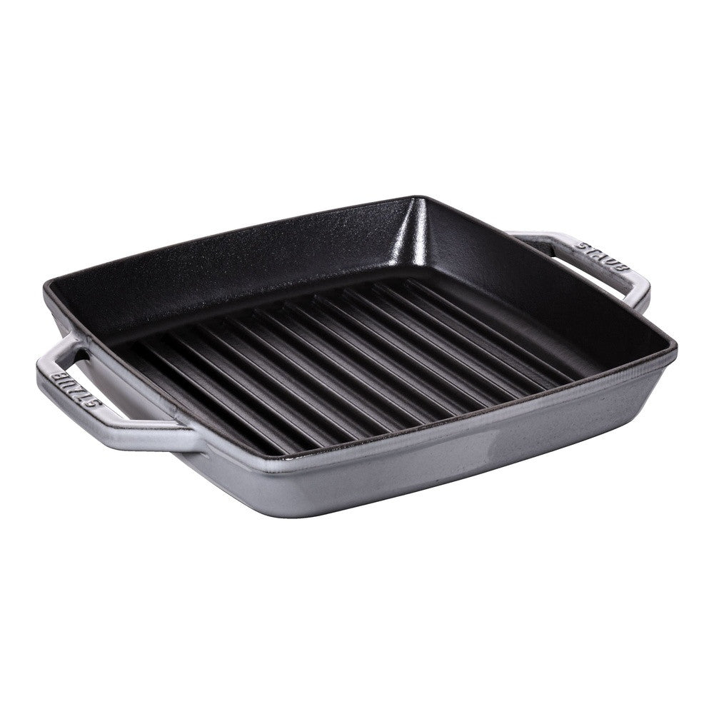23 cm - Staub Grill Pans Bistecchiera Quadrata In Ghisa
