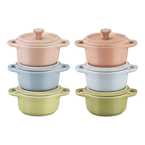 10 cm - Staub Ceramique Mini Cocotte Rotonda In Ceramica - Set 6 Pz