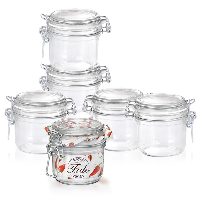 20 Cl Bormioli Rocco Fido Vasetto Ermetico Cilindrico In Vetro Set 12 Pz