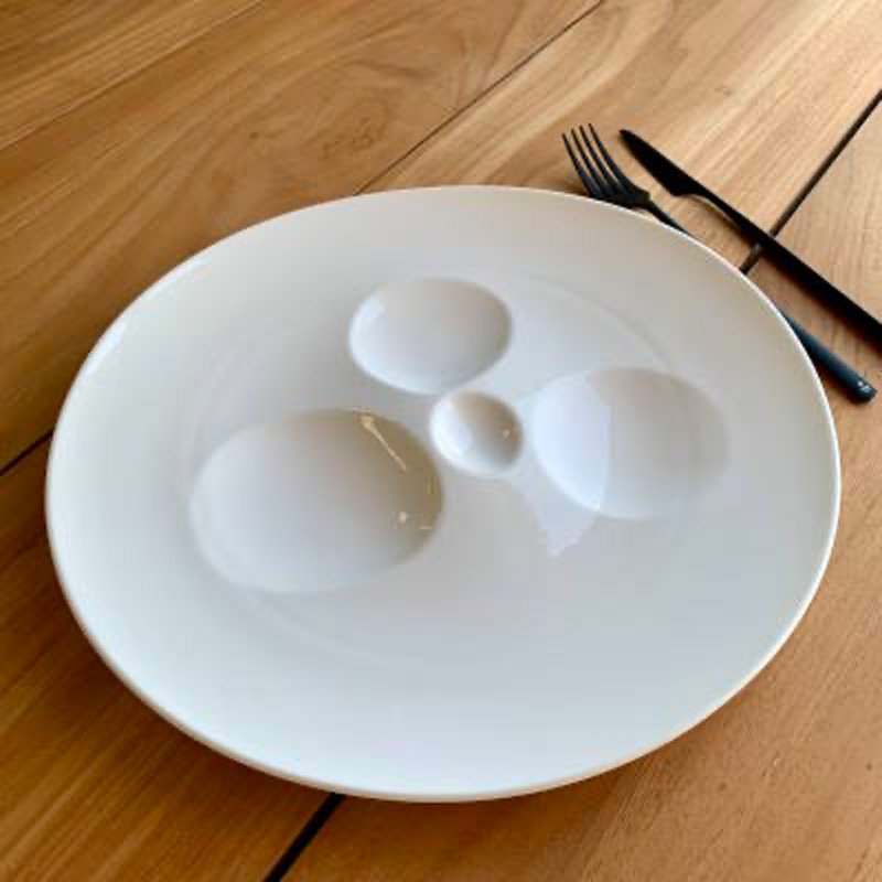 31 2X30 7 Cm Essentia Magnesium Moon Piatto Presentazione Irregolare In Porcellana Set 2 Pz