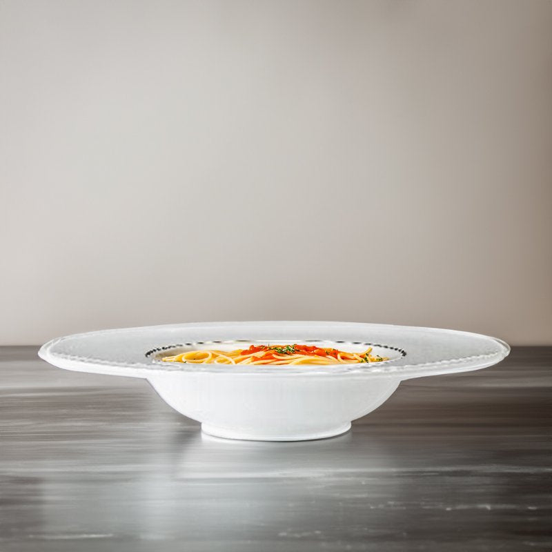 27 Cm Essentia Ligne D Or Piatto Pasta In Porcellana Set 6 Pz