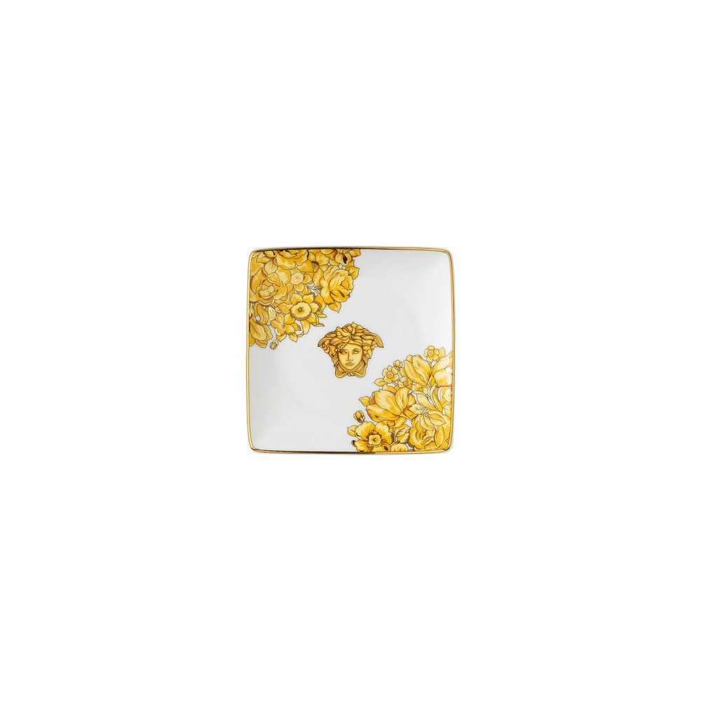 11.3x11.3 cm - Versace Medusa Rhapsody Coppetta Svuotatasche Quadrata In Porcellana