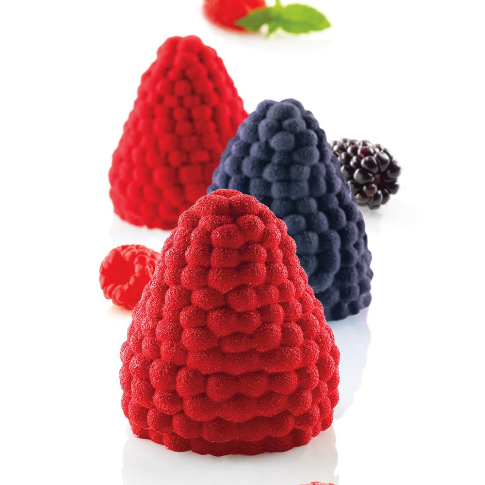 5 Forme - Silikomart Mora e Lampone 110 Stampo Dolci Frutta Realistica In Silicone Cutter Incluso