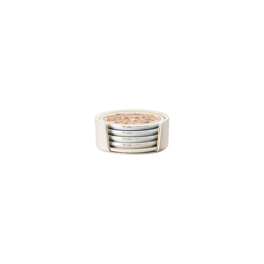 12.6x12.6 cm - Versace Le Jardin de Versace Sottobicchiere In Porcellana - Set 4 Pz