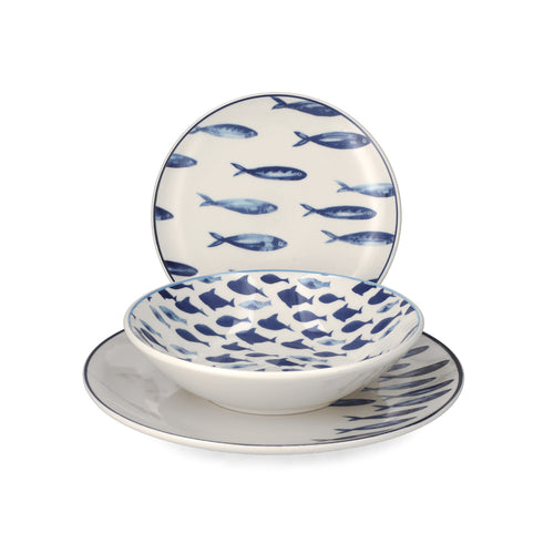 H&H Ionio Servizio Piatti In Stoneware - Set 18 Pz