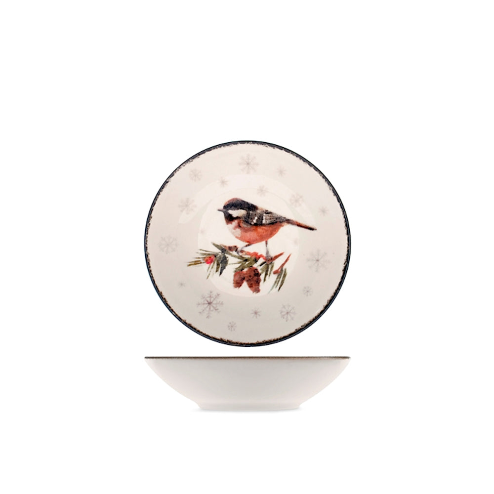 H&H Coupe Wild Spirits Servizio Piatti Con Decoro Natalizio In Stoneware Set 18 Pz