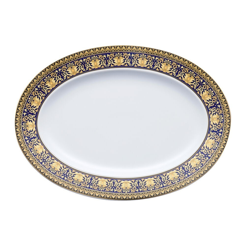 39.7 cm - Versace Medusa Piatto Portata Ovale In Porcellana