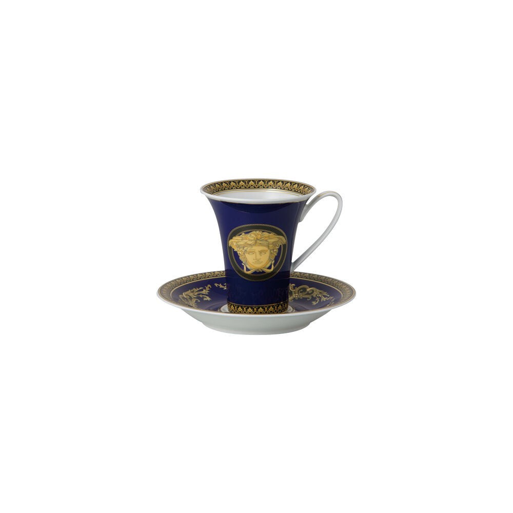 18 cl - Versace Medusa Tazzina Caffè con Piattino In Porcellana