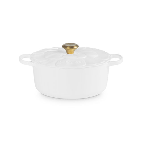 26 cm - Le Creuset Evolution Cocotte Rotonda Con Coperchio a Fiore In Ghisa Vetrificata