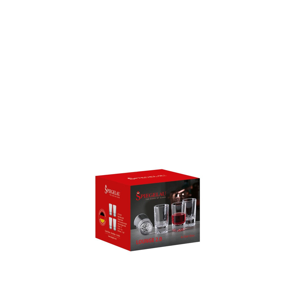 5.5 cl - Spiegelau Lounge 2.0 Bicchiere Shot In Vetro Cristallino - Set 4 Pz