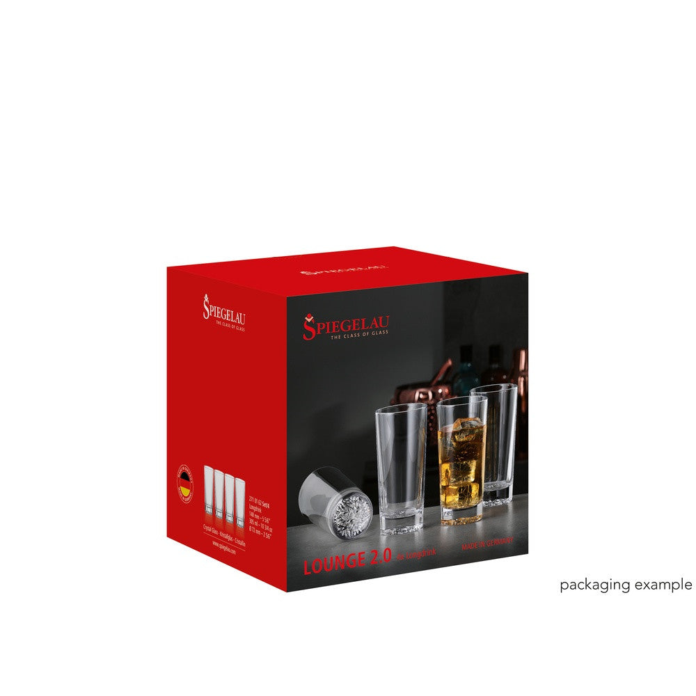 30.5 cl - Spiegelau Lounge 2.0 Bicchiere Cocktail Long Drink In Vetro Cristallino - Set 4 Pz