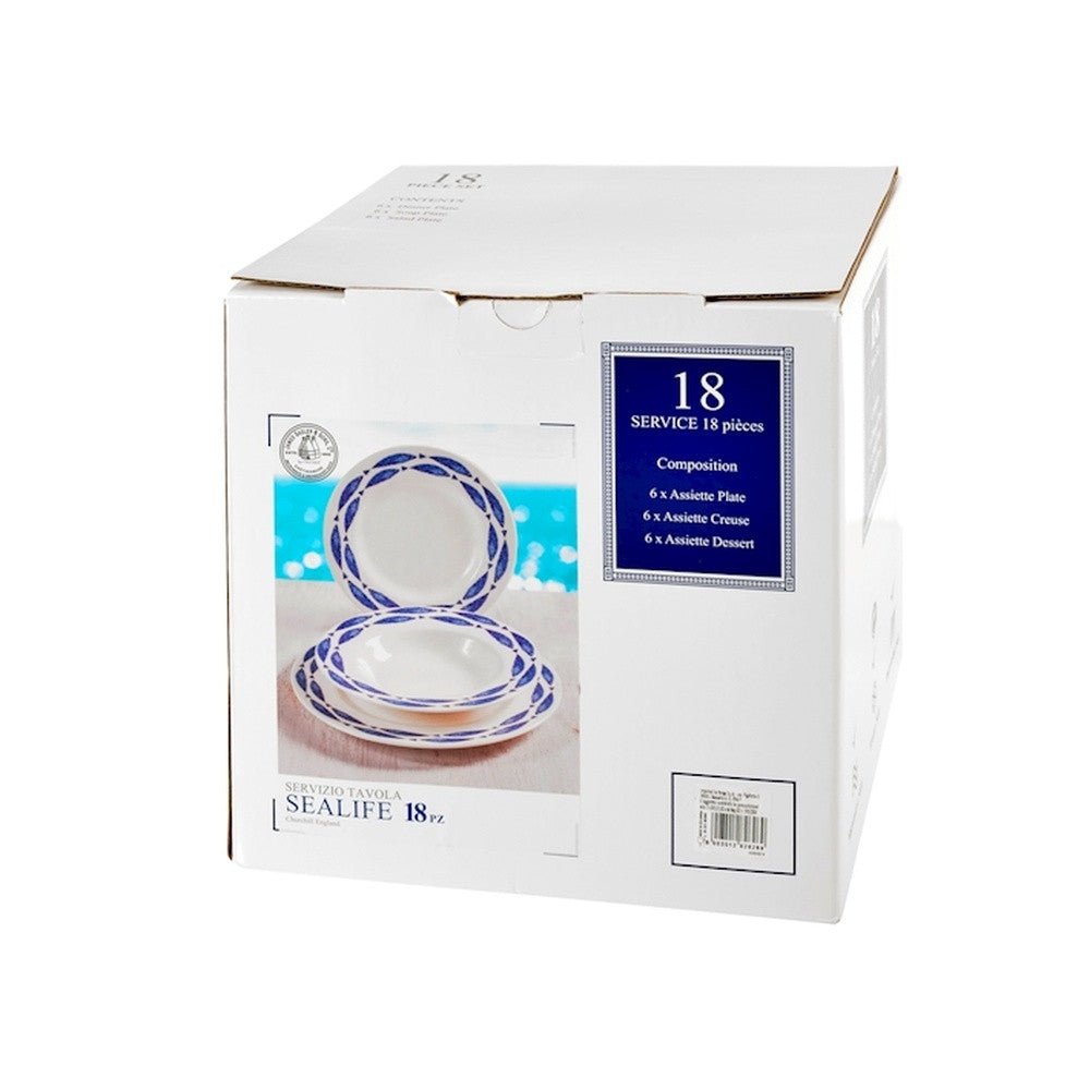 Churchill Sealife James Sadler & Sons Servizio Piatti In Terracotta - Set 18 Pz