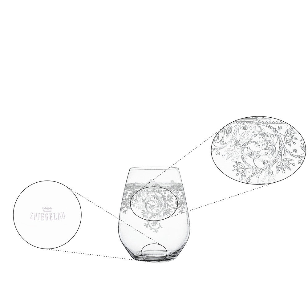 46 cl - Spiegelau Arabesque Bicchiere Cocktail Tumbler In Vetro Cristallino - Set 2 Pz