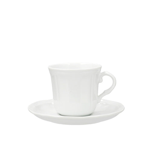 23 cl - H&H New Alba Tazza Tè Con Piattino In Porcellana - Set 6 Pz