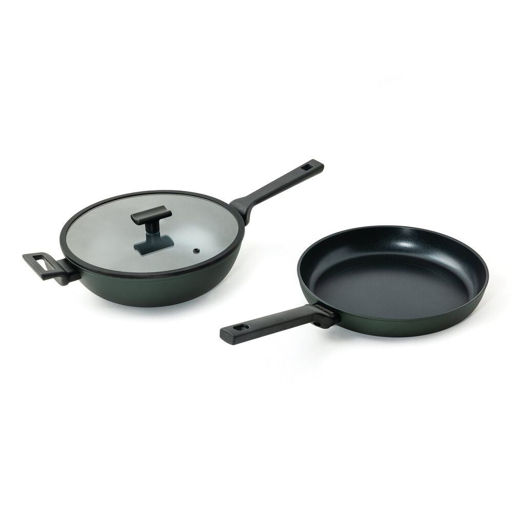 30 cm - Sambonet Titan Pro Green Wok Antiaderente In Alluminio