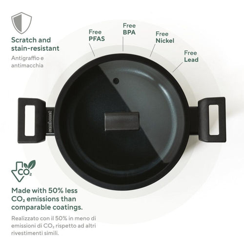 Sambonet Titan Pro Green Casseruola Bassa Antiaderente In Alluminio
