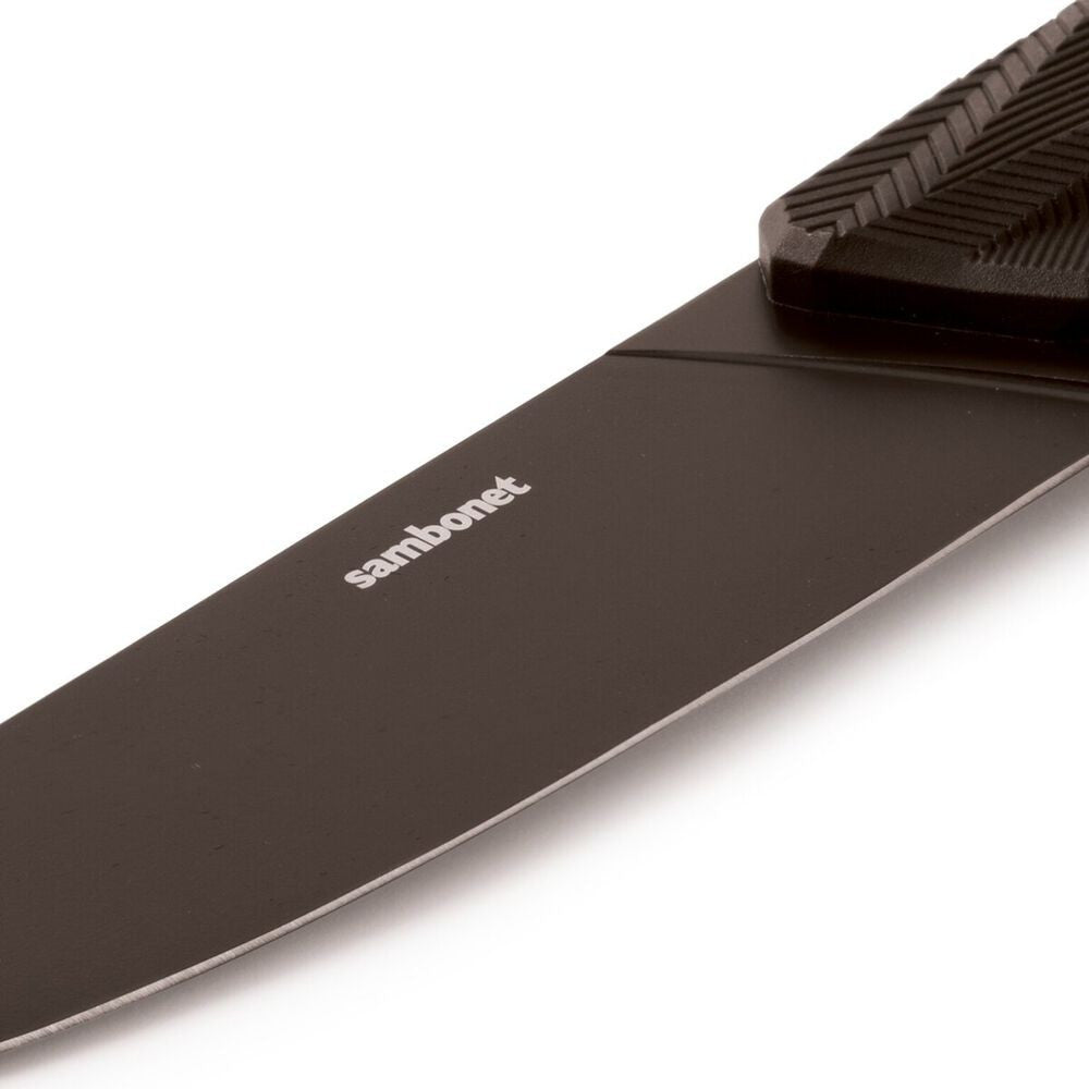 20 cm - Sambonet Black Edge Coltello Cucina In Acciaio Inox Manico In Nylon
