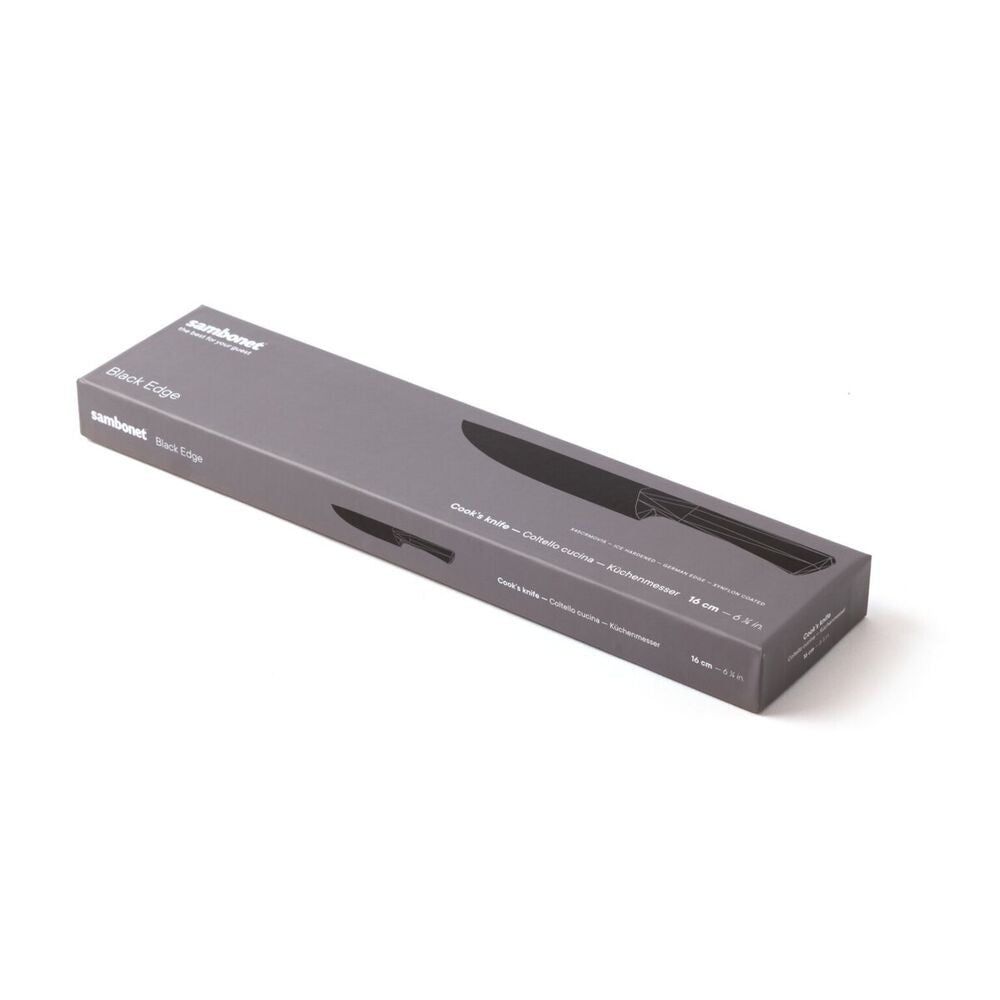 16 cm - Sambonet Black Edge Coltello Cucina In Acciaio Inox Manico In Nylon