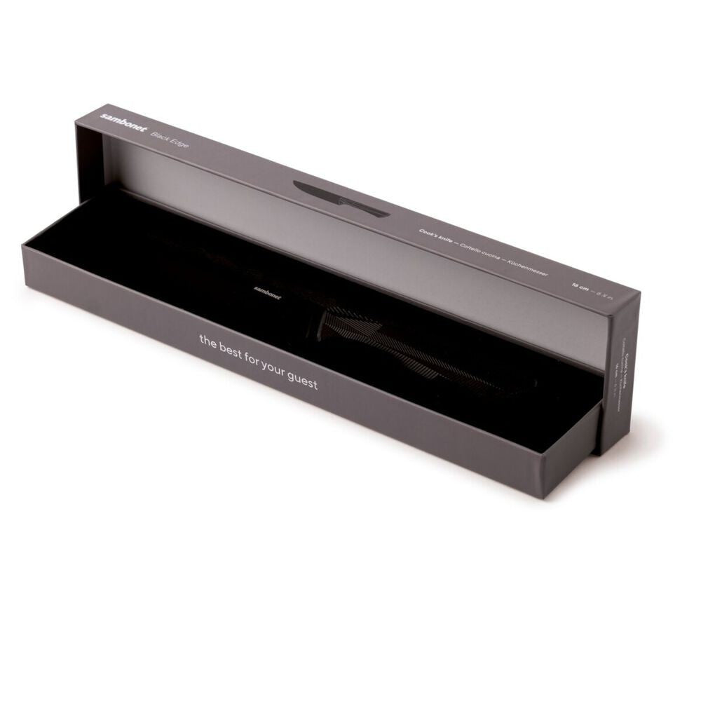 16 cm - Sambonet Black Edge Coltello Cucina In Acciaio Inox Manico In Nylon
