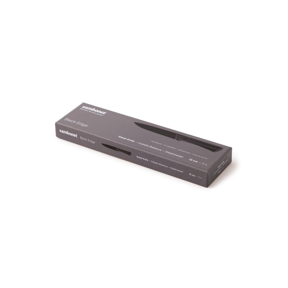 13 cm - Sambonet Black Edge Coltello Bistecca In Acciaio Inox Manico In Nylon