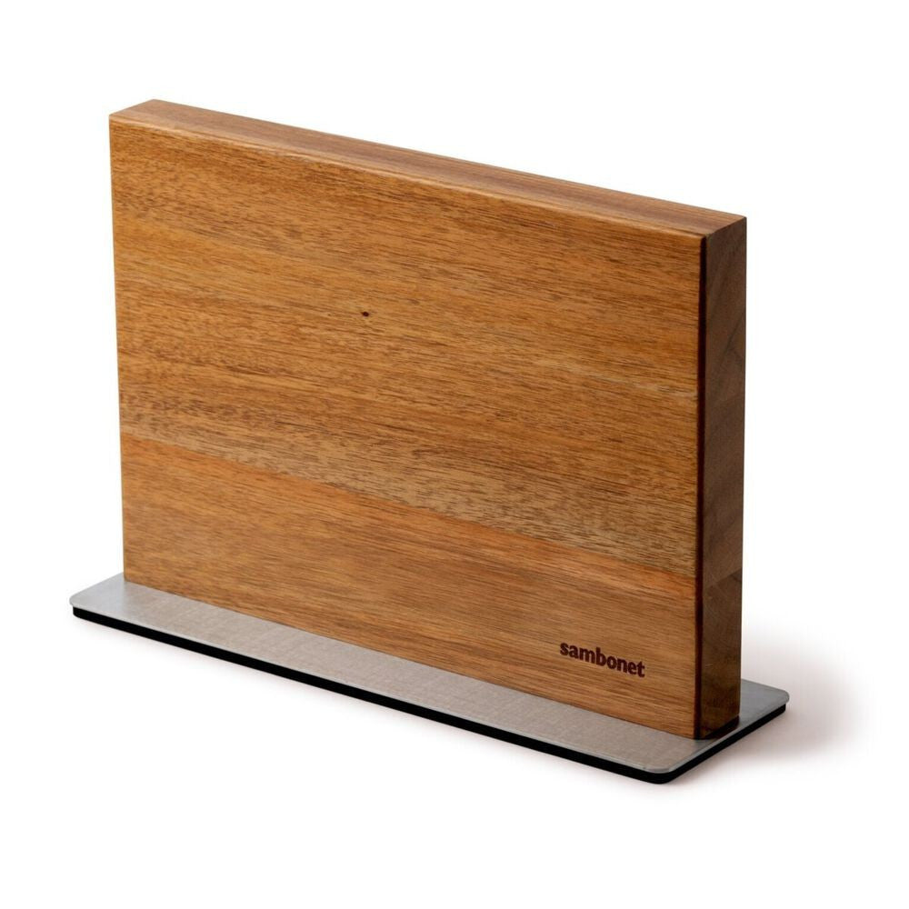 30x10 cm - Sambonet Black Edge Ceppo Coltelli Cucina Magnetico In Legno Di Acacia
