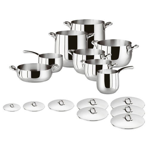 Sambonet Kikka Batteria Pentole In Acciaio Inox - Set 16 Pz