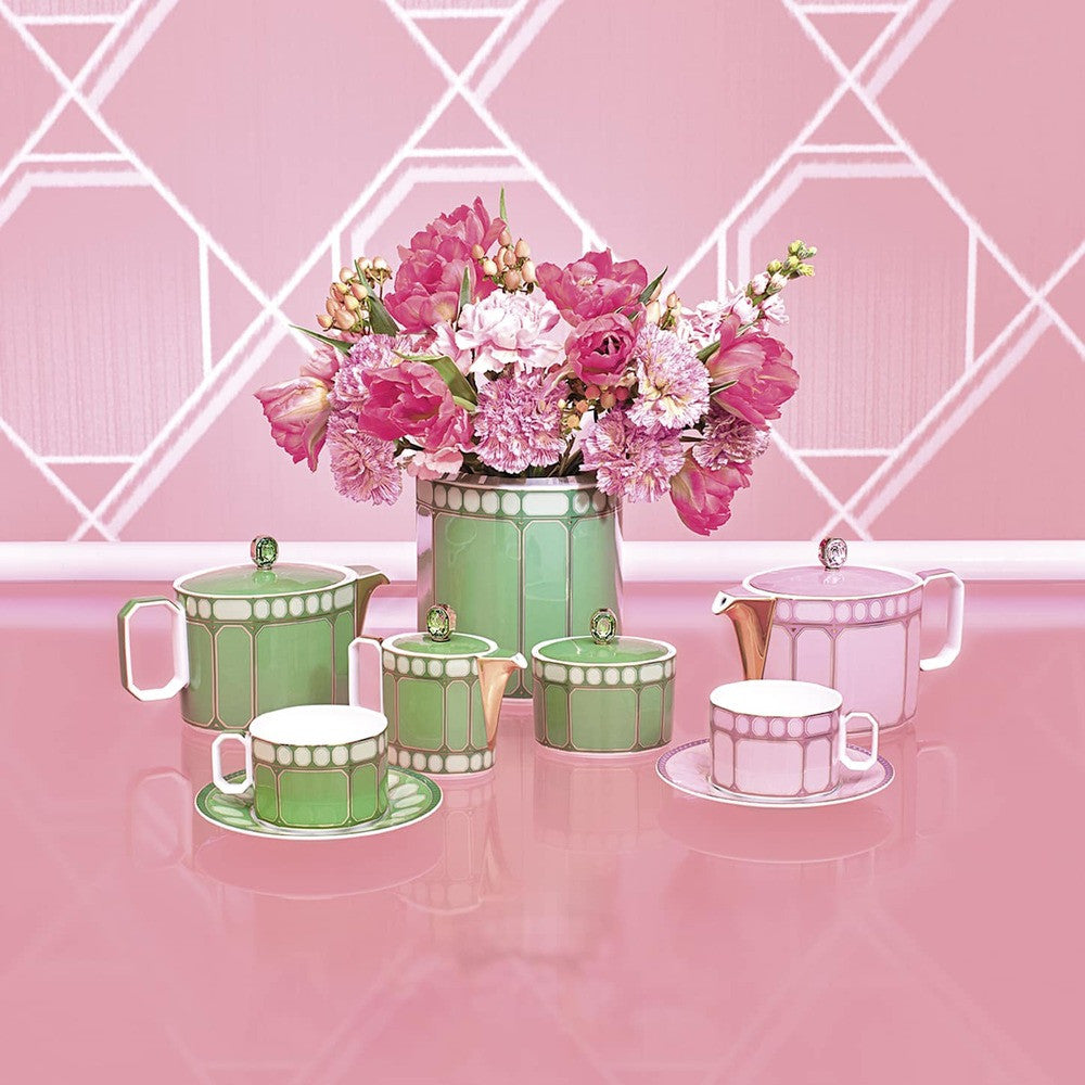 16.9 cm - Swarovski x Rosenthal Signum Vaso Rotondo In Porcellana