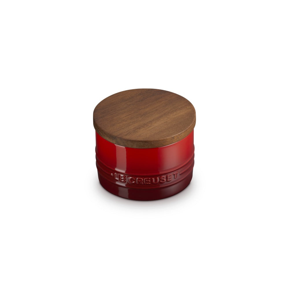20 cl - Le Creuset Evolution Barattolo In Gres Vetrificato Con Coperchio In Legno