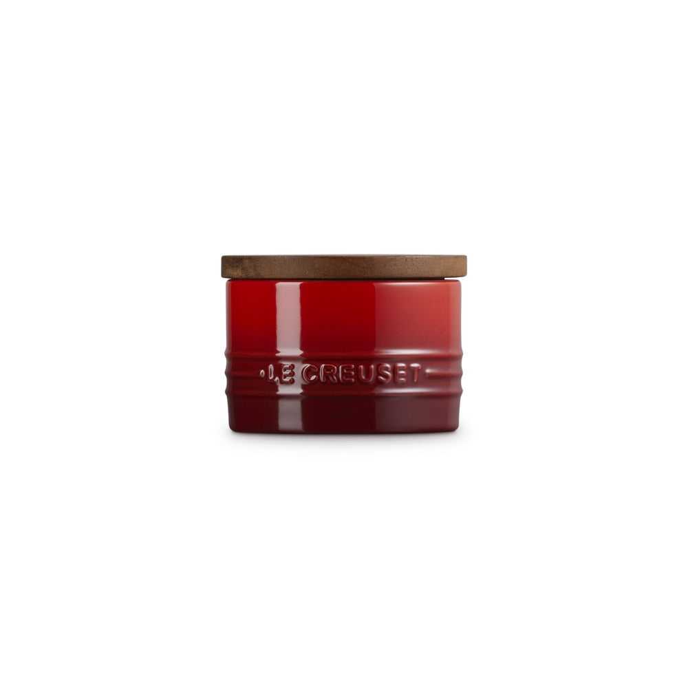 20 cl - Le Creuset Evolution Barattolo In Gres Vetrificato Con Coperchio In Legno