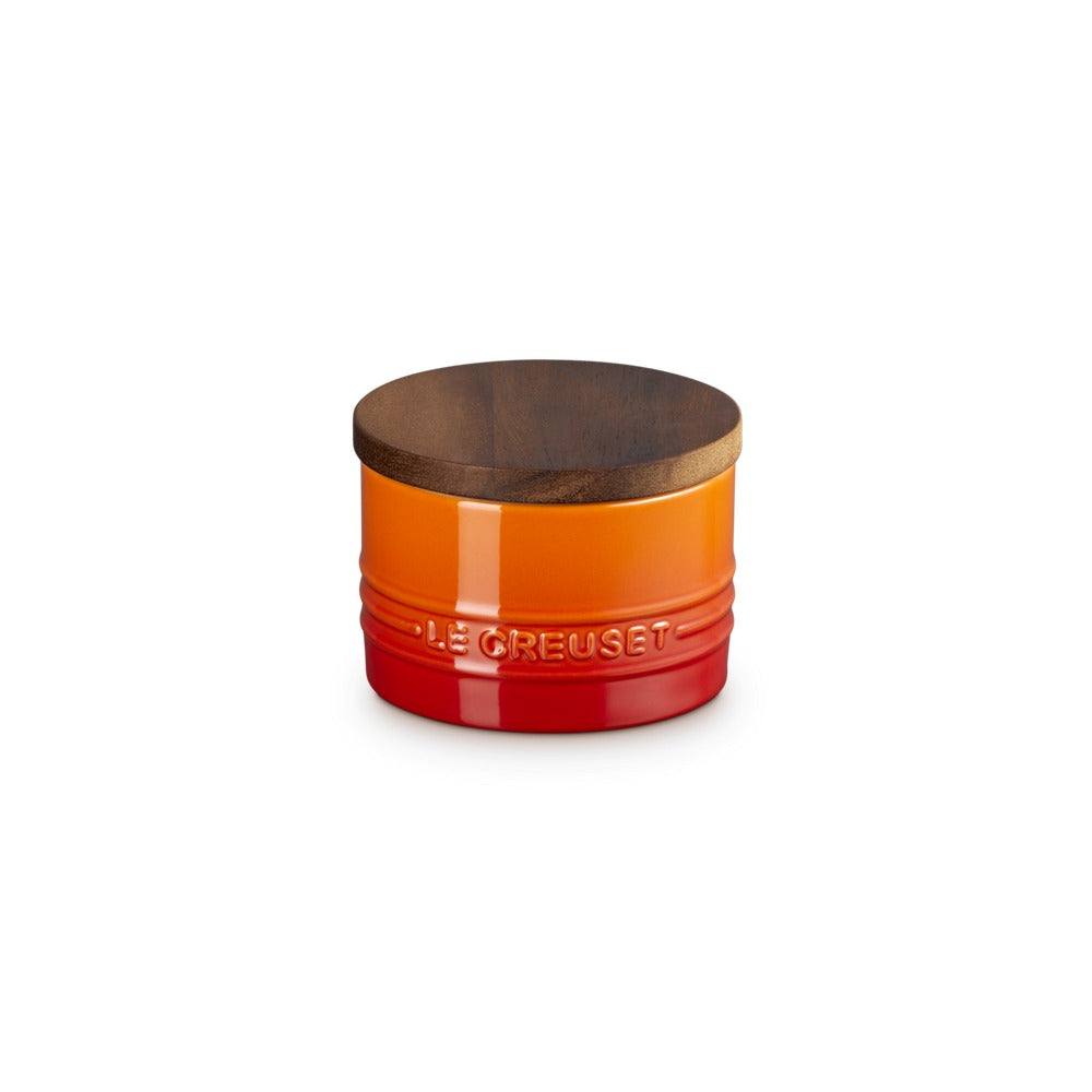 20 cl - Le Creuset Evolution Barattolo In Gres Vetrificato Con Coperchio In Legno
