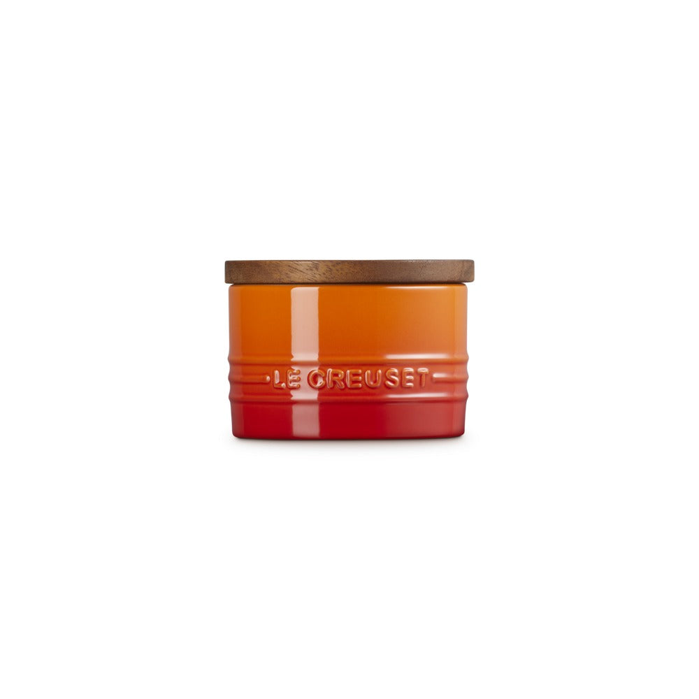 20 cl - Le Creuset Evolution Barattolo In Gres Vetrificato Con Coperchio In Legno