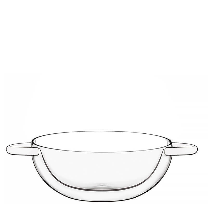 17 5 Cl Bormioli Luigi Thermic Glass Wok In Vetro Borosilicato Set 2 Pezzi