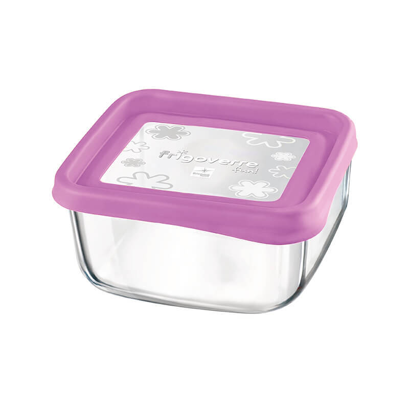 15X15 Cm Bormioli Rocco Frigoverre Fun Contenant Alimentaire Carré En Verre