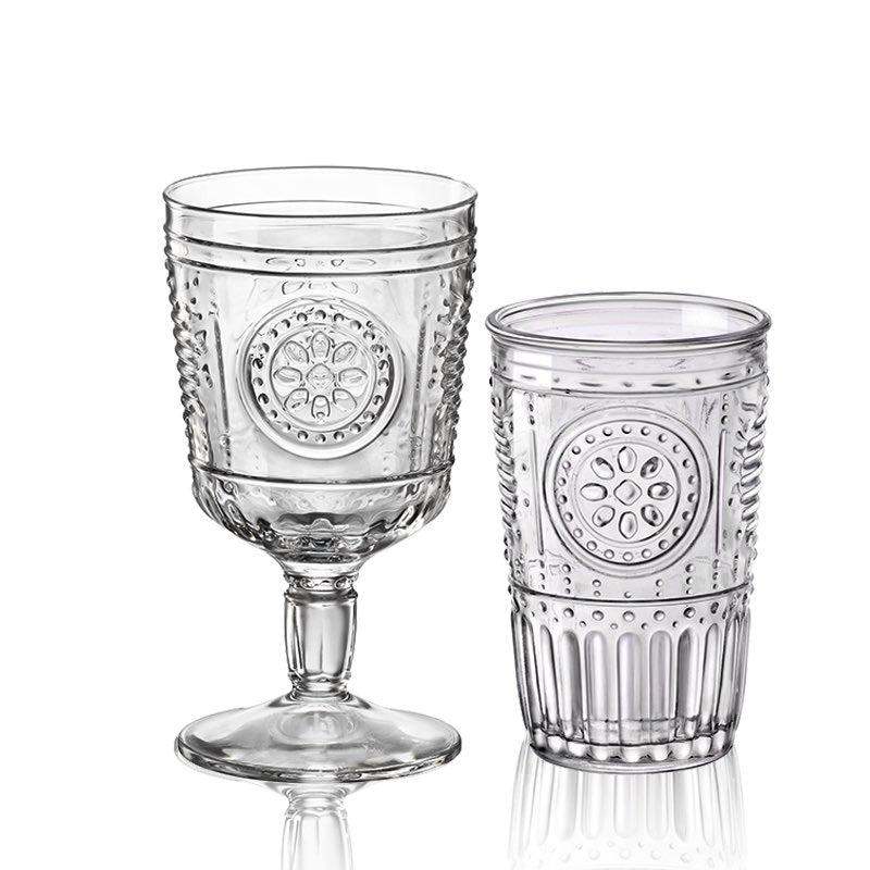 Bormioli Rocco Romantic Set Calici And Bicchieri In Vetro Set 12 Pezzi