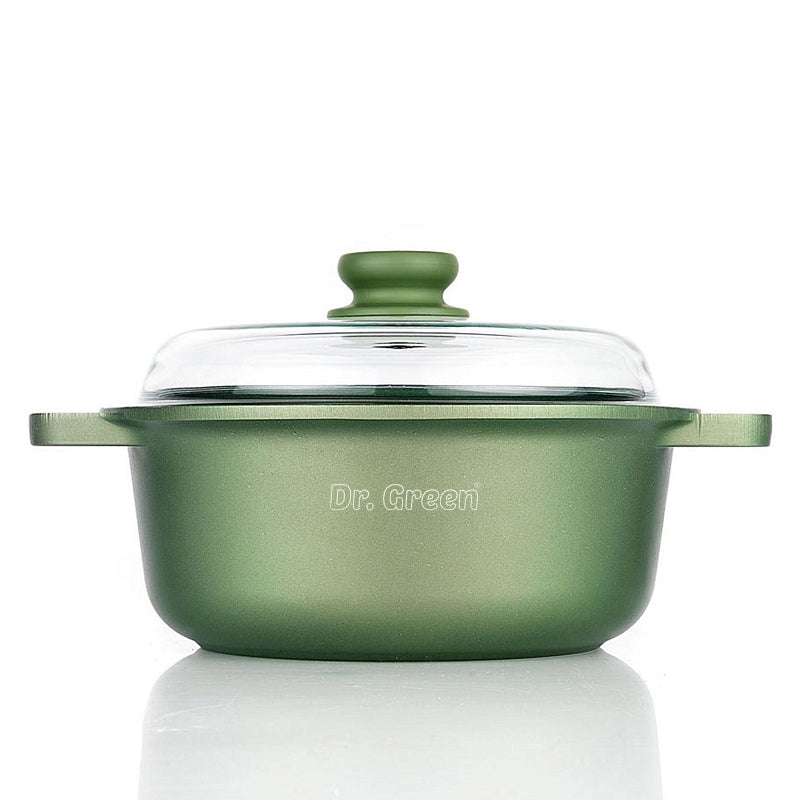 24 Cm Risoli Dr Green Stone Extra Induction Casseruola Bassa Antiaderente In Alluminio Con Coperchio