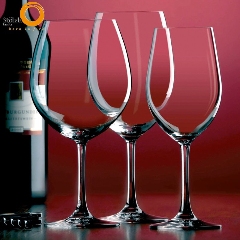 65 Cl Stolzle Lausitz Classic Long Life Calice Vino Rosso Bordeaux In Vetro Set 6 Pezzi