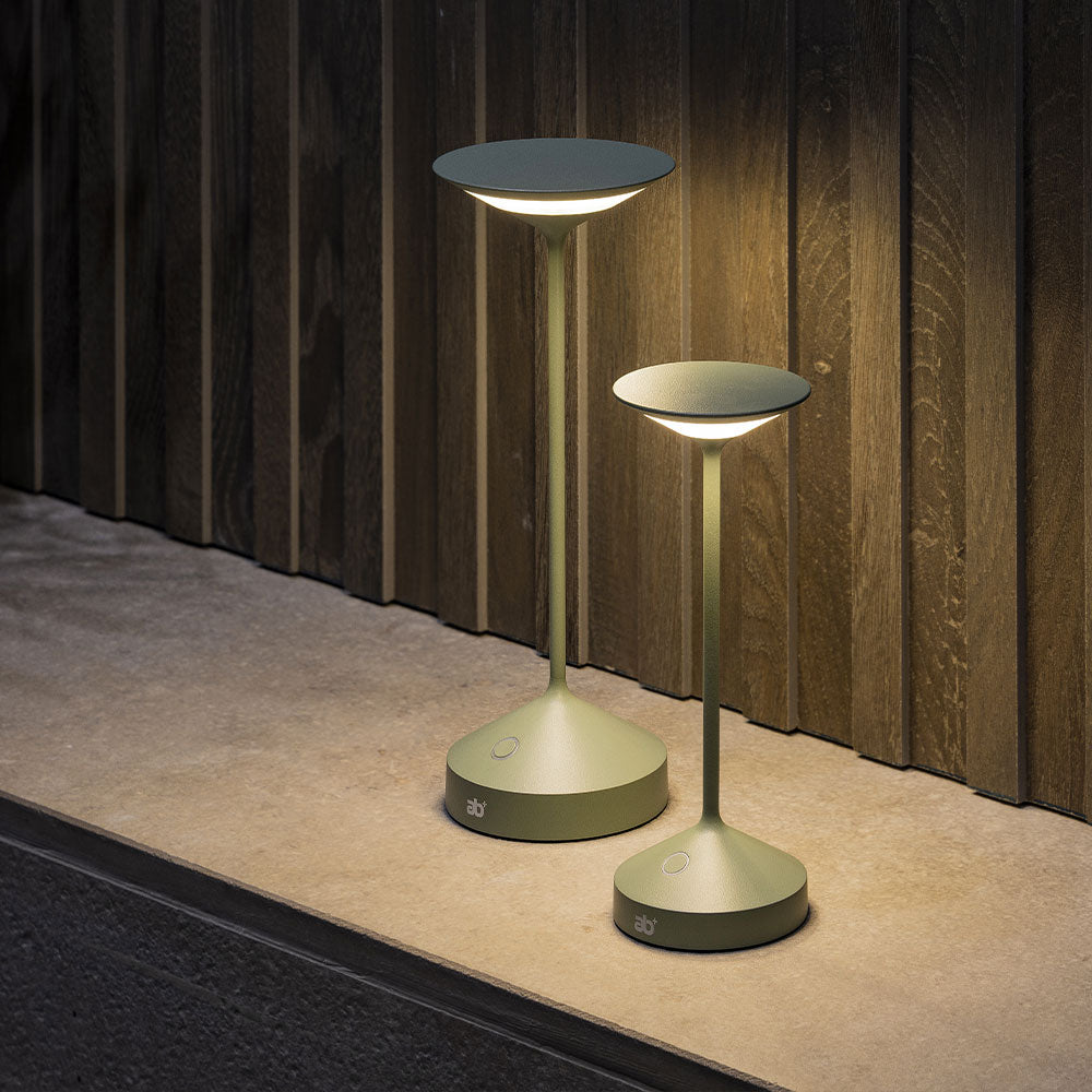 22 cm - Abert Tempo Mini Lampada Da Tavolo Ricaricabile In Alluminio