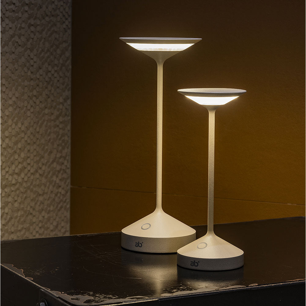 22 cm - Abert Tempo Mini Lampada Da Tavolo Ricaricabile In Alluminio