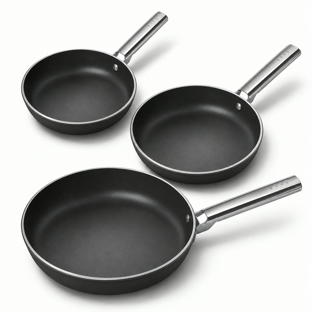 20-24-28 cm - Cookware Set de Sartenes Bajas de Aluminio con Revestimiento Cerámico - Set de 3