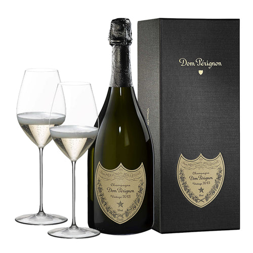Dom Pérignon 2013 Estuchado + 2 Copas Riedel Superleggero Flute
