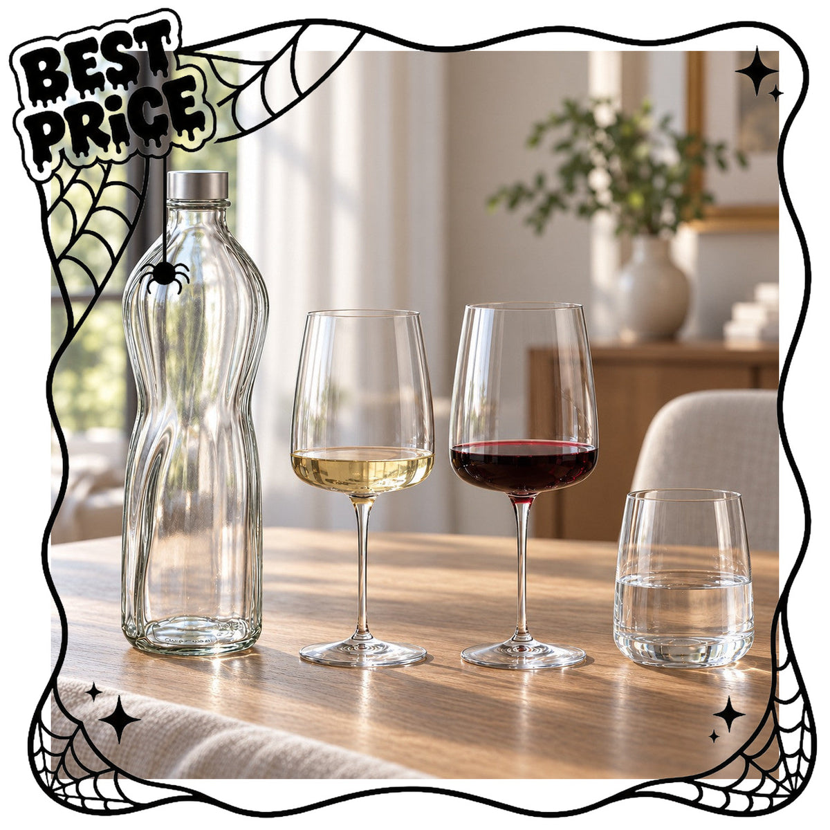Bormioli Rocco 19-Piece Table Set: Nexo Glasses, Water Glasses, and Aqua Bottle