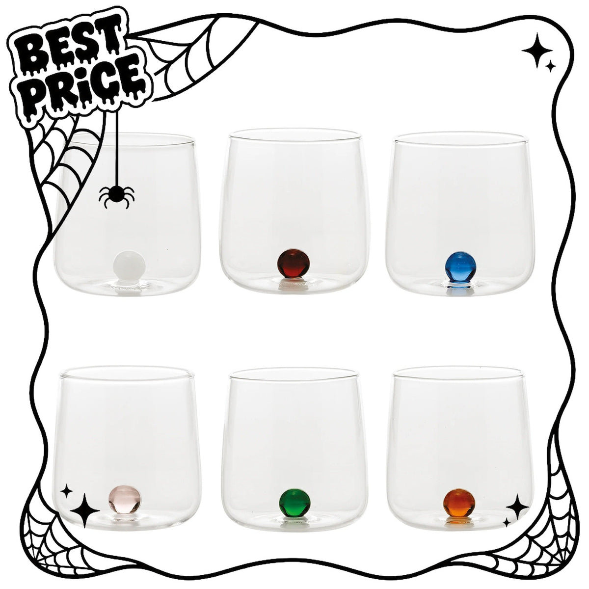 Zafferano Bilia Multicolor - 6er-Set Wassergläser 44 cl