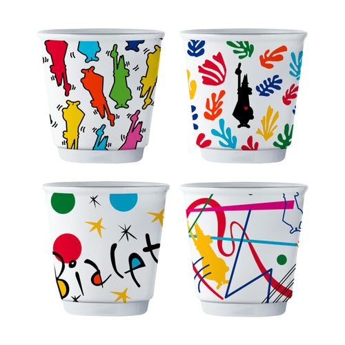 6 cl - Bialetti Arte Bicchierino Caffé In Porcellana Set 4 Pz