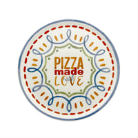 33 cm - Saturnia Pizza Handmade Piatto Pizza 3 Decori In Porcellana Set 6 Pz
